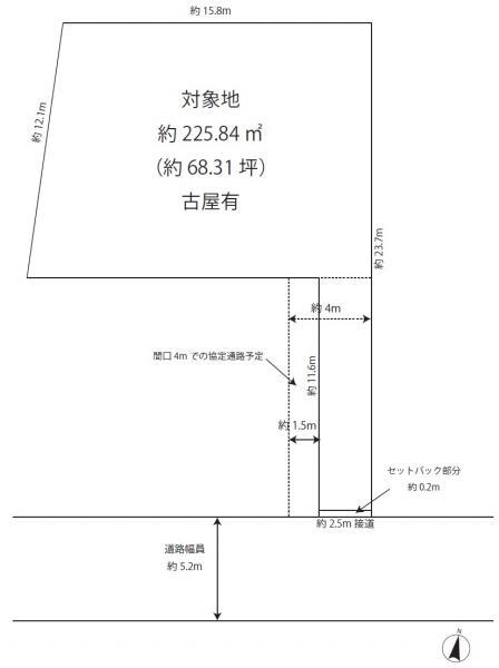 Compartment figure. Land price 108 million yen, Land area 225.84 sq m