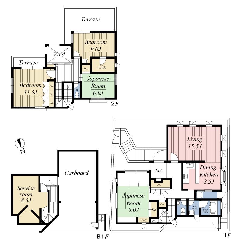 Floor plan. 149 million yen, 4LDK + S (storeroom), Land area 165.97 sq m , Building area 197.02 sq m