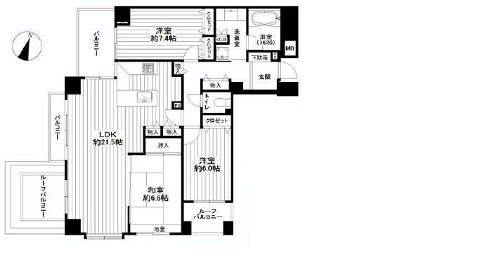 Floor plan. 3LDK, Price 42,900,000 yen, Occupied area 94.37 sq m , Balcony area 10.15 sq m