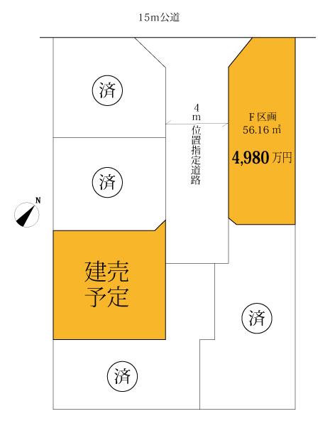Compartment figure. Land price 49,800,000 yen, Land area 56.16 sq m