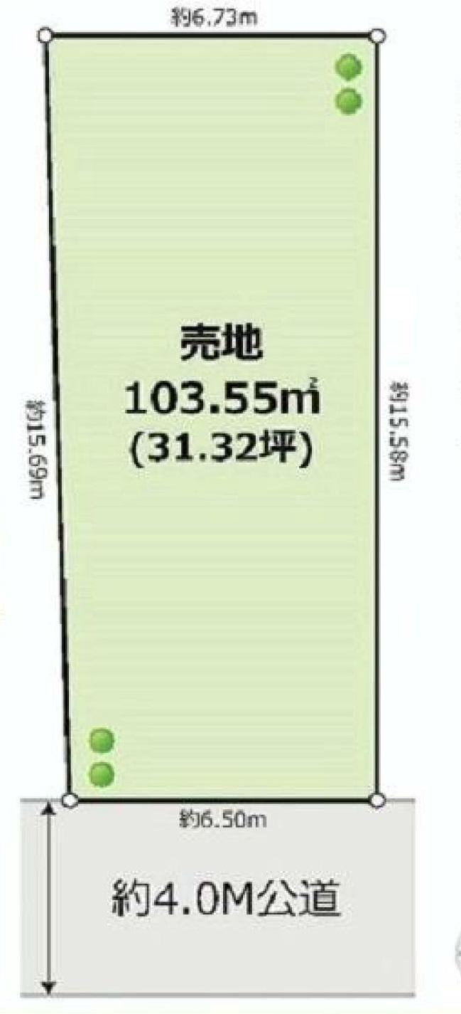 Compartment figure. Land price 65 million yen, Land area 100.66 sq m frontage be 6.5m or more! 