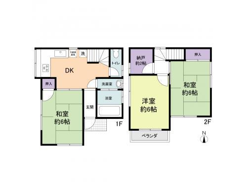 Floor plan. 33,200,000 yen, 3DK, Land area 48.95 sq m , Building area 56.43 sq m