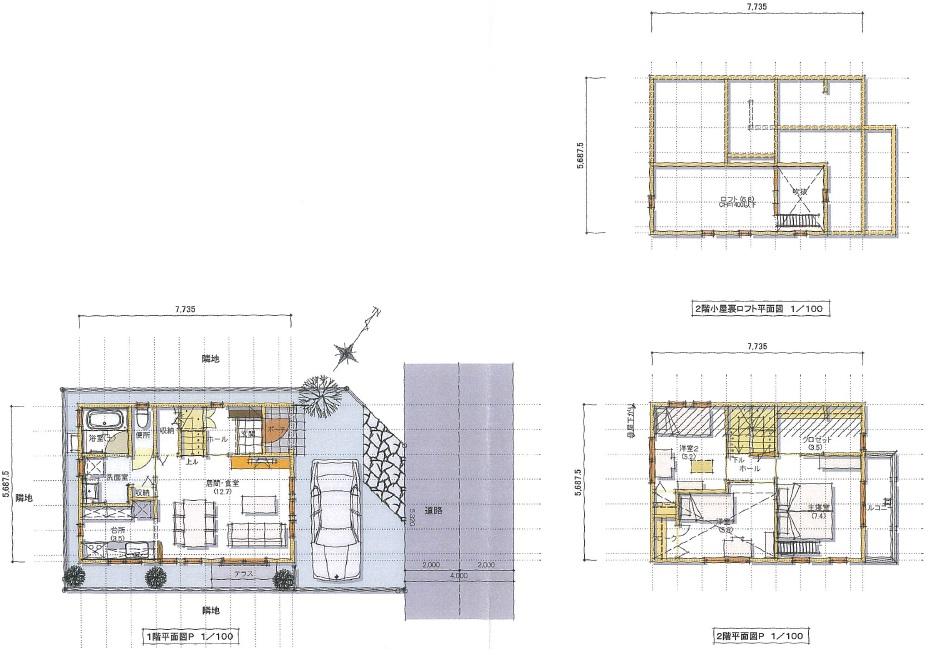 Building plan example (floor plan). Building plan example Building price about 28.32 million yen, Building area About 87.98 sq m