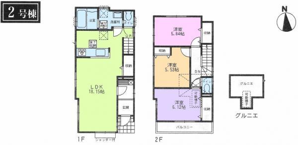 Floor plan. 56,800,000 yen, 3LDK, Land area 105.61 sq m , Building area 86.42 sq m floor plan
