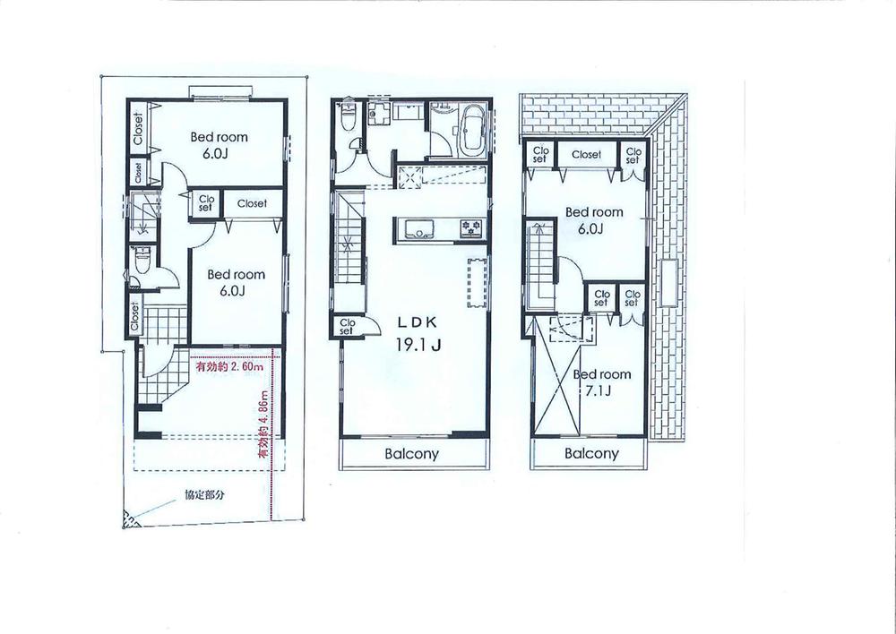 Floor plan. (B), Price 69,800,000 yen, 4LDK, Land area 70.88 sq m , Building area 103.19 sq m
