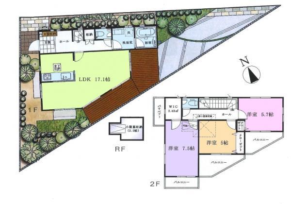 Floor plan. 68,800,000 yen, 3LDK, Land area 133.75 sq m , Building area 88.66 sq m floor plan