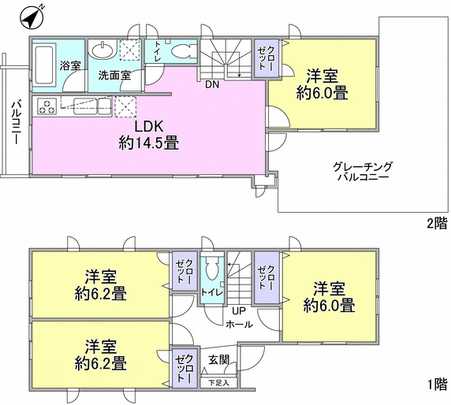 Floor plan.  ■ High-demand 2-story 4LDK type ■