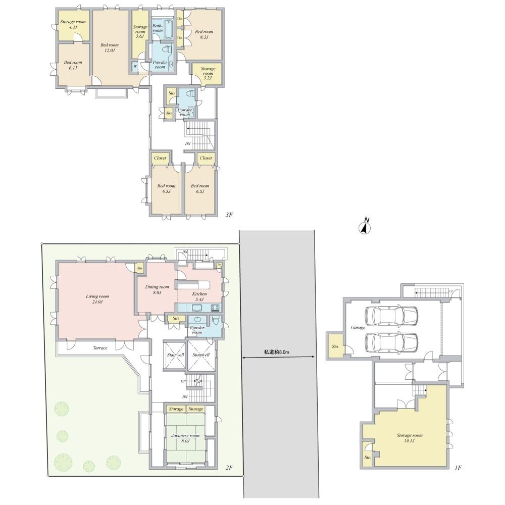 Floor plan. 320 million yen, 6LDK + S (storeroom), Land area 297.52 sq m , Building area 360.18 sq m