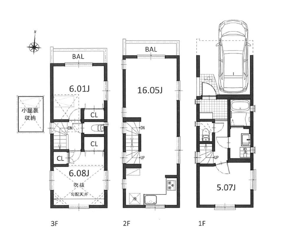 Floor plan. 51,800,000 yen, 3LDK, Land area 48.77 sq m , Building area 85.26 sq m