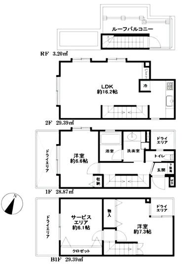 Floor plan. 2LDK+S, Price 49,800,000 yen, Occupied area 90.85 sq m , Balcony area 6.94 sq m floor plan