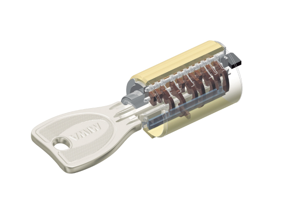 Security.  [Incorrect tablet adoption difficult dimple key] Incorrect tablet has a difficult dimple key to Tsurokku from the lock portion by using a special tool. (Conceptual diagram)