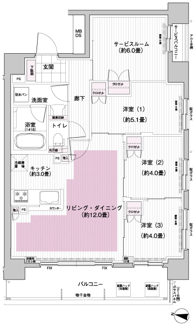 Floor: 3LDK + S, the occupied area: 71.74 sq m, Price: TBD