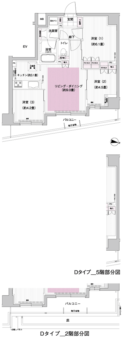 Floor: 3LDK, occupied area: 56.65 sq m, Price: TBD