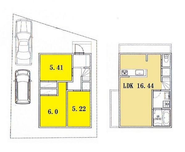 Building plan example (floor plan). Building plan example building price 10,995,000 yen, Building area 72.72 sq m
