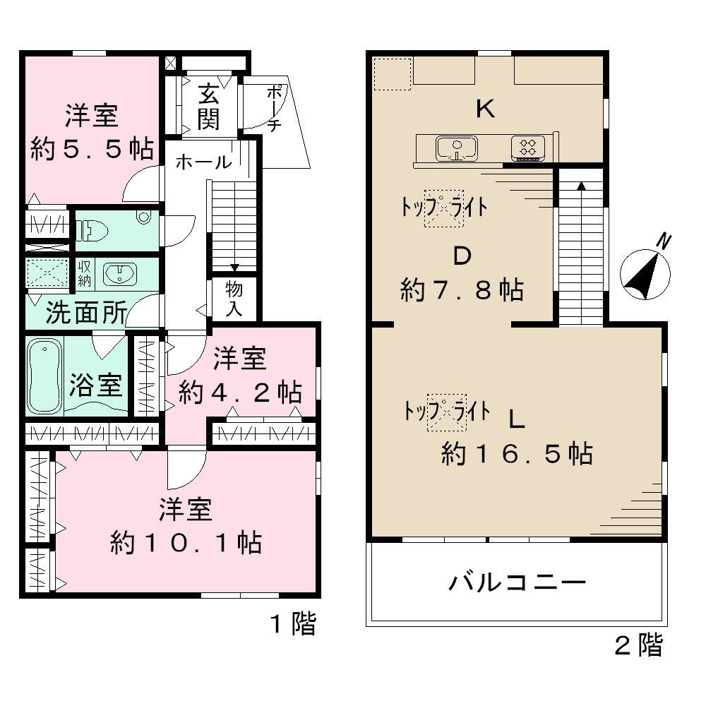 Floor plan. 69,800,000 yen, 2LDK + S (storeroom), Land area 117.07 sq m , Building area 116.79 sq m