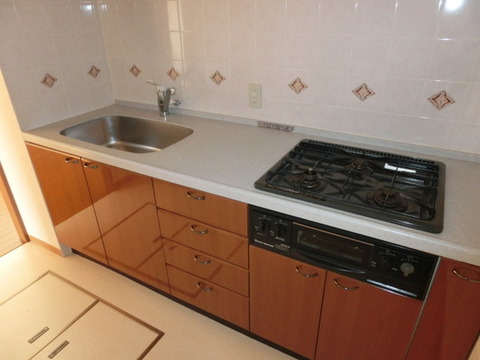 Kitchen. Gas stove 3-neck under-floor storage
