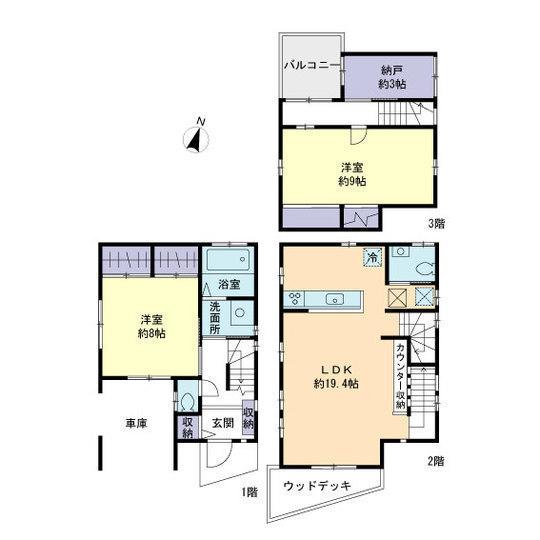 Floor plan. 84,800,000 yen, 2LDK+S, Land area 153.73 sq m , Building area 71.62 sq m floor plan