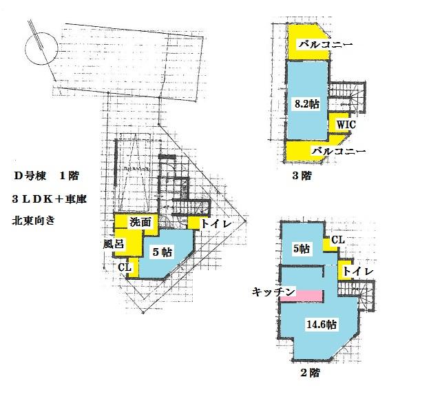 Building plan example (floor plan). Building plan example (D Building) 3LDK, Land price 41,500,000 yen, Land area 70.2 sq m , Building price 16.3 million yen, Building area 89.73 sq m
