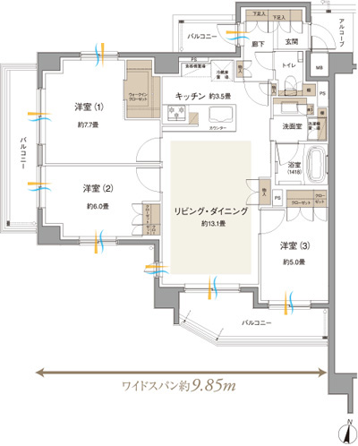 Floor: 3LDK + WIC, the occupied area: 76.26 sq m, Price: 66,388,800 yen, now on sale