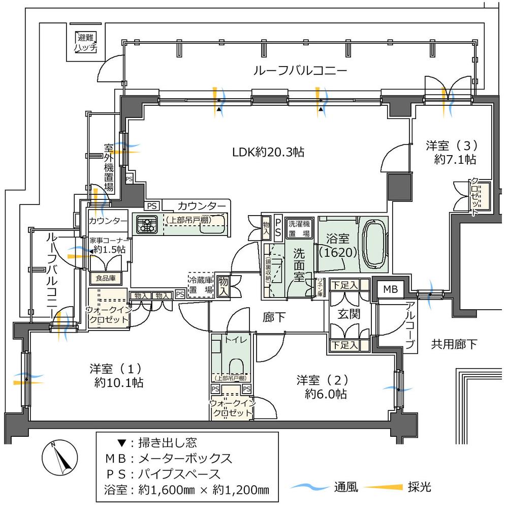 Floor plan. 3LDK, Price 78 million yen, Occupied area 95.83 sq m