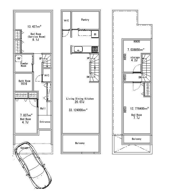 Other building plan example. Building plan example (B No. land) Building price 22 million yen, Building area 112.43 sq m