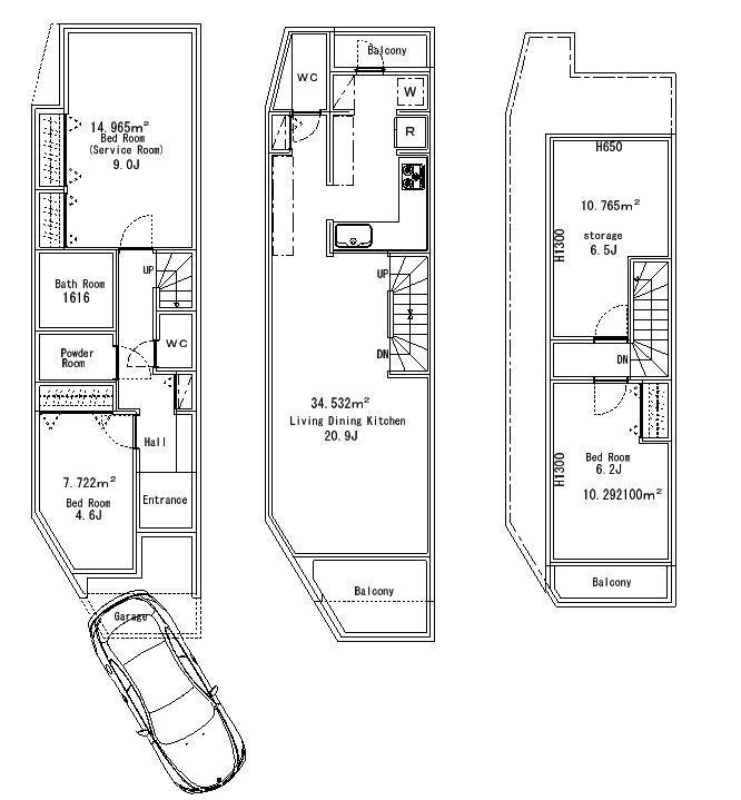 Other building plan example. Building plan example (A No. land) Building price 22 million yen, Building area 110.02 sq m