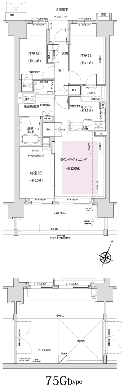 Floor: 3LDK + WIC, the occupied area: 73.76 sq m, Price: 66,500,000 yen, now on sale