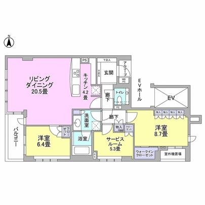 Floor plan. It is open-minded dwelling unit of footprint 100.00 sq m.