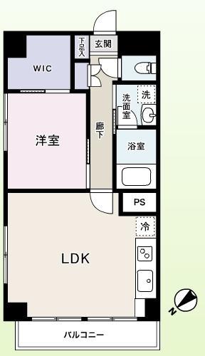 Floor plan. 1LDK, Price 21,800,000 yen, Occupied area 37.28 sq m , Balcony area 3.9 sq m