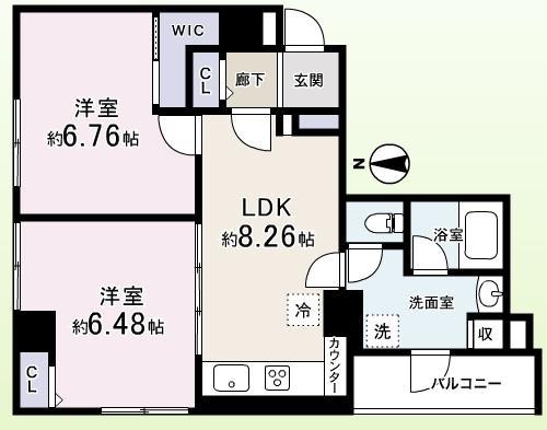 Floor plan. 2LDK, Price 25,900,000 yen, Occupied area 53.31 sq m , Balcony area 3.03 sq m