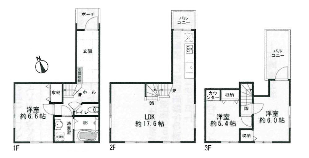 Floor plan. 55 million yen, 3LDK, Land area 64.16 sq m , Building area 82.96 sq m