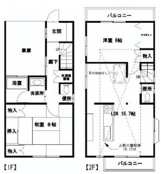 Floor plan. 51,800,000 yen, 2LDK, Land area 80.4 sq m , Building area 70.38 sq m