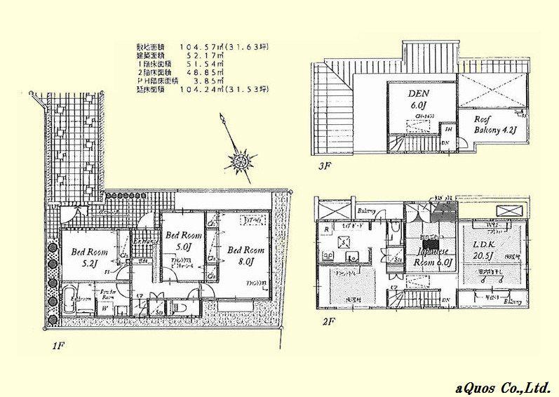 Floor plan. 82,800,000 yen, 4LDK + S (storeroom), Land area 104.57 sq m , Building area 104.24 sq m