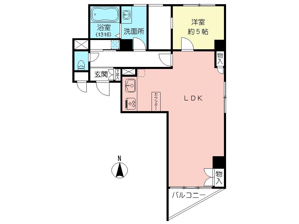 Floor plan. 1LDK, Price 34,800,000 yen, Occupied area 66.22 sq m , Balcony area 4.91 sq m, 2009 Renovation completed!