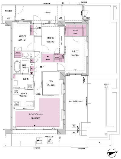 Floor: 3LDK + DEN + 2Wic + N, the occupied area: 92.52 sq m, Price: 46,800,000 yen, now on sale