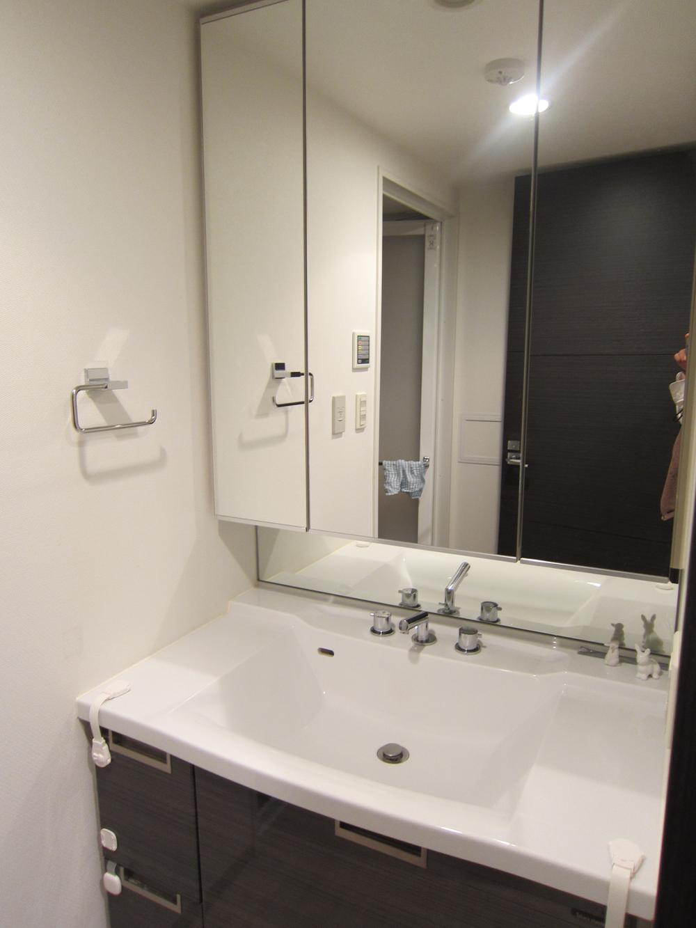Wash basin, toilet. Hotel-like bowl-integrated countertop basin of