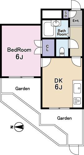 Floor plan. 1DK, Price 14.3 million yen, Occupied area 27.25 sq m GS Heim Okura Soshigaya Floor plan