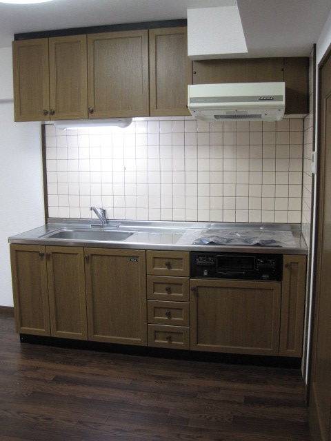 Kitchen. 3-neck built type is with a gas stove