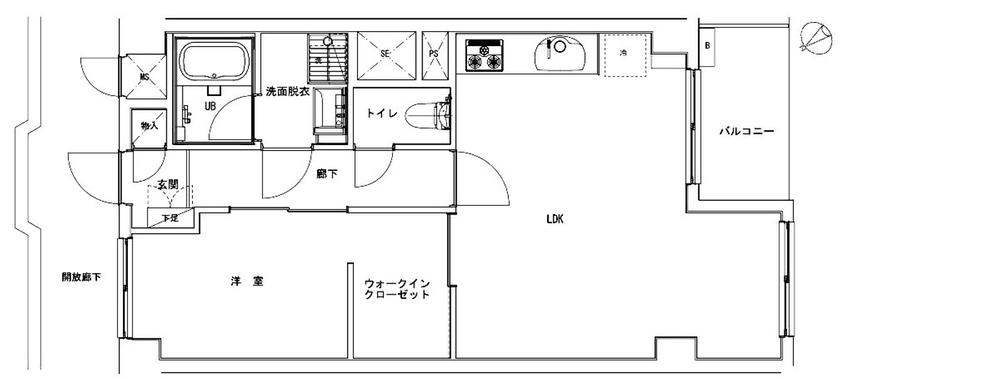 Floor plan. 1LDK, Price 32,800,000 yen, Occupied area 50.04 sq m , Balcony area 5.02 sq m