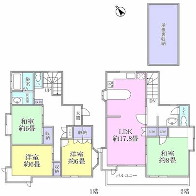 Floor plan. 4LDK + attic storage