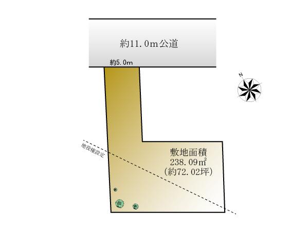 Compartment figure. Land price 57,600,000 yen, Land area 238.09 sq m compartment view