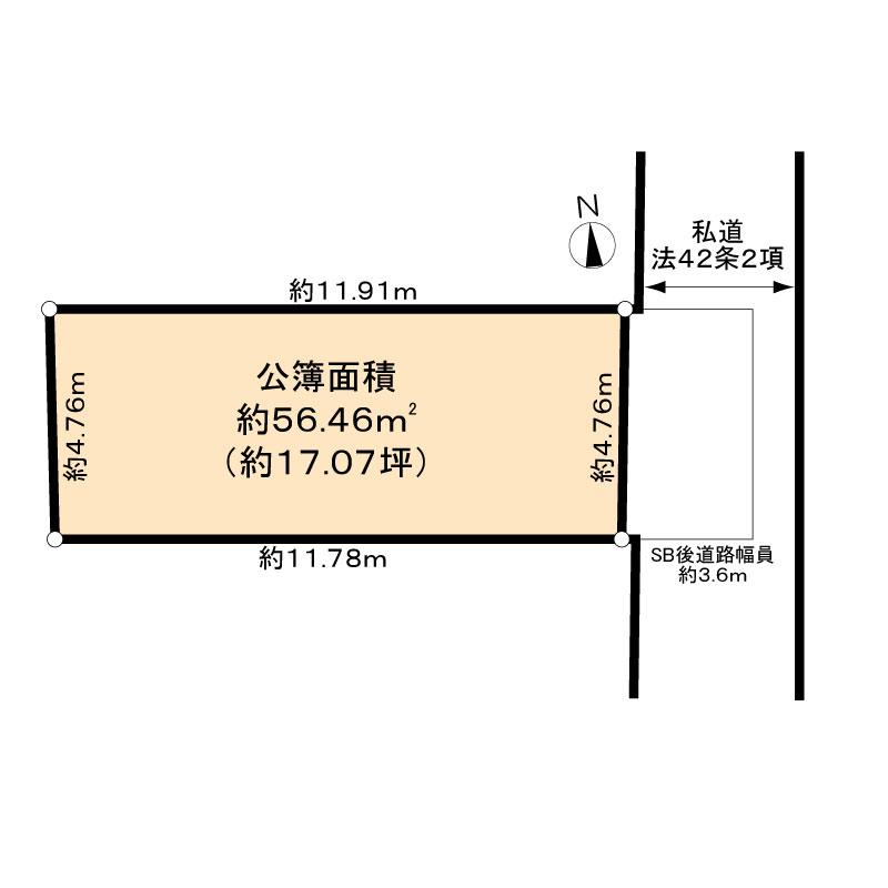 Compartment figure. Land price 46 million yen, Land area 56.46 sq m