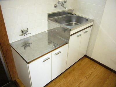 Kitchen. Two-burner gas stove can be installed