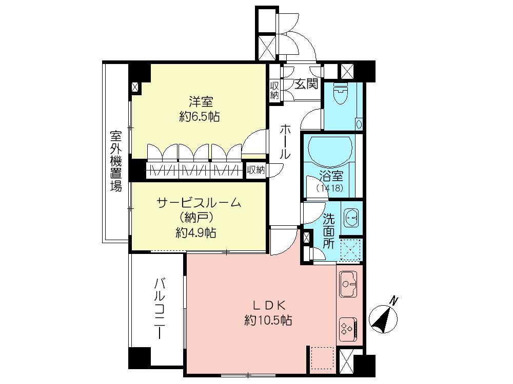 Floor plan. 1LDK + S (storeroom), Price 46,500,000 yen, Occupied area 53.85 sq m , Balcony area 4.8 sq m