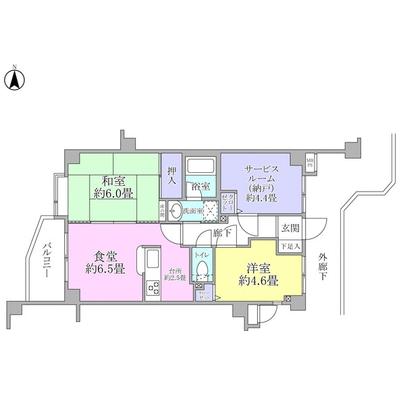 Floor plan. 53.12 sq 2DK + S of m (16.06 square meters)