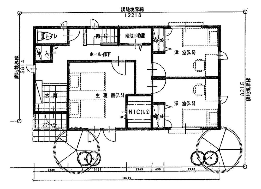 Building plan example (floor plan). First floor building reference plan