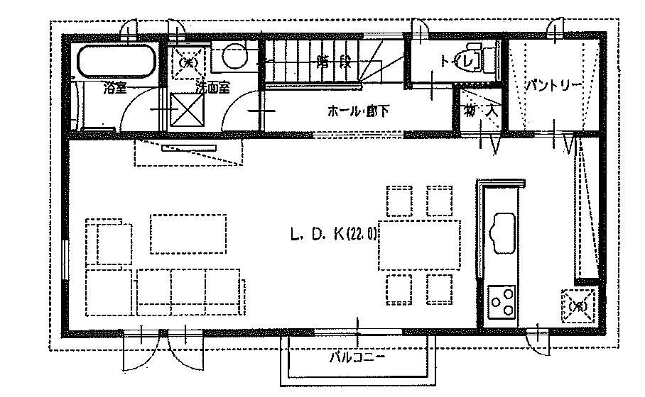 Building plan example (floor plan). 2 floor building reference plan