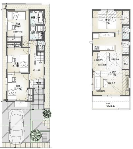 Floor plan. (B Building), Price 77 million yen, 4LDK, Land area 101.7 sq m , Building area 96.15 sq m