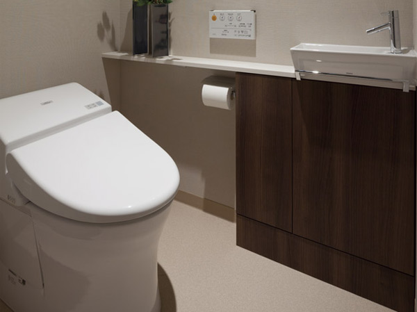 Other.  [Water-saving low silhouette toilet] Spacious adopted creating a low silhouette type of toilet space. Providing a hand-washing counter, It is clean, upscale space.