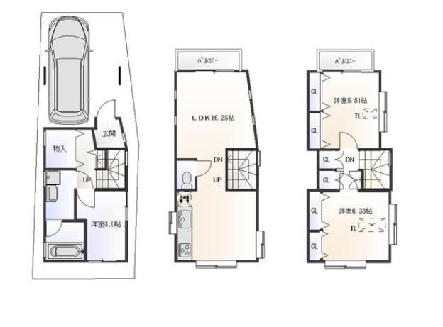 Floor plan. 49,800,000 yen, 3LDK, Land area 51.14 sq m , Building area 80.66 sq m